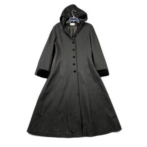 Vintage Mario DE Pinto Long Coat Womens 12T Wool Velvet Cuffs Retro Made In USA
